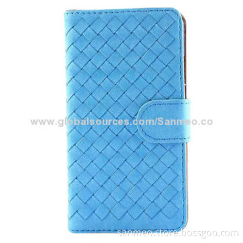 Braid Leather Mobile Phone Case for iPhone 5/6, Perfectly Fits the Shape, with Wallet & HolderNew